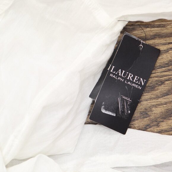 NWT Lauren Ralph Lauren Crushed Cotton Camp Shirt Cover Up 20113076 White XS - Picture 6 of 7